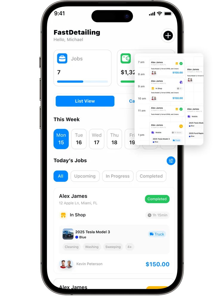 List/Calendar View of Jobs